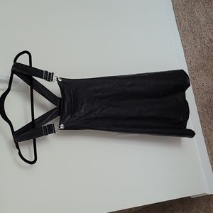 Faux Leather Jumper Dress